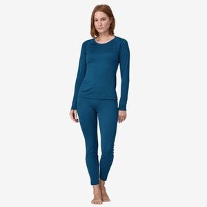 Patagonia Capilene Baselayer Set XXS Blue Top & Leggings Thermal Activewear